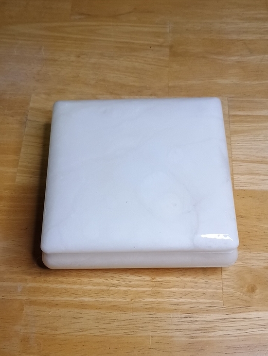 Ducceschi Other - Vintage Ducceschi Volterra Alablaster Italian Made Square Swivel Top Box